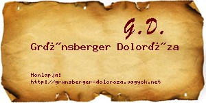 Grünsberger Doloróza névjegykártya